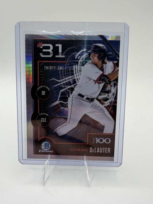 2025 Bowman Chase DeLauter Card Bowman Scouts Top 100 Cleveland