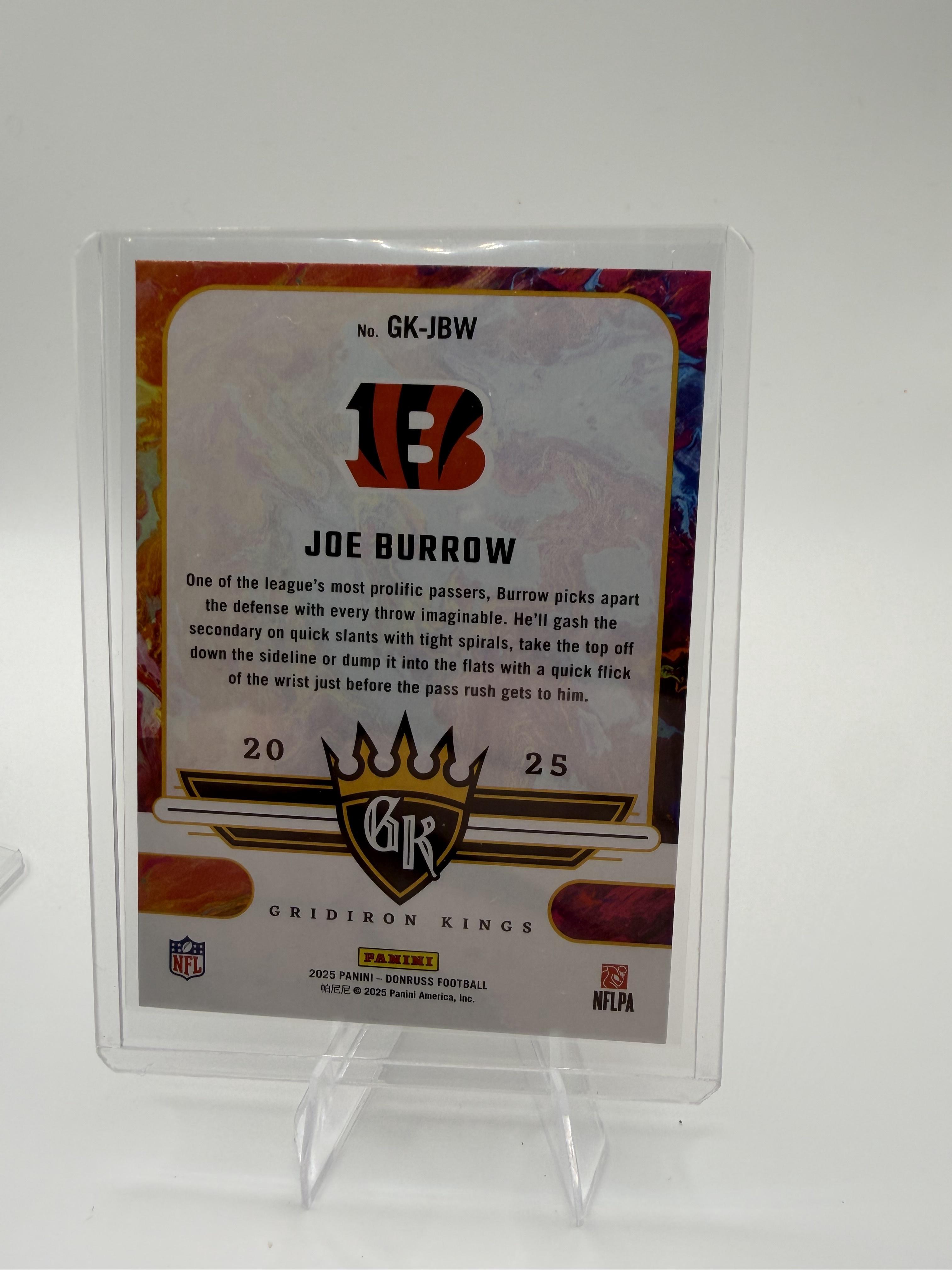 2025 Donruss Joe Burrow Card Gridiron Kings Cincinnati Bengals #GK-JBW
