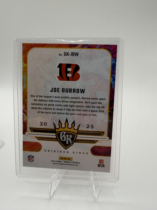 2025 Donruss Joe Burrow Card Gridiron Kings Cincinnati Bengals #GK-JBW