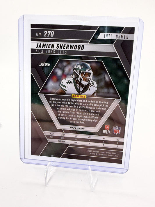 2025 Panini Mosaic Jamien Sherwood England Games Reactive Purple #270 Jets