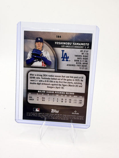 2025 Stadium Club Yoshinobu Yamamoto Card Los Angeles Dodgers #184