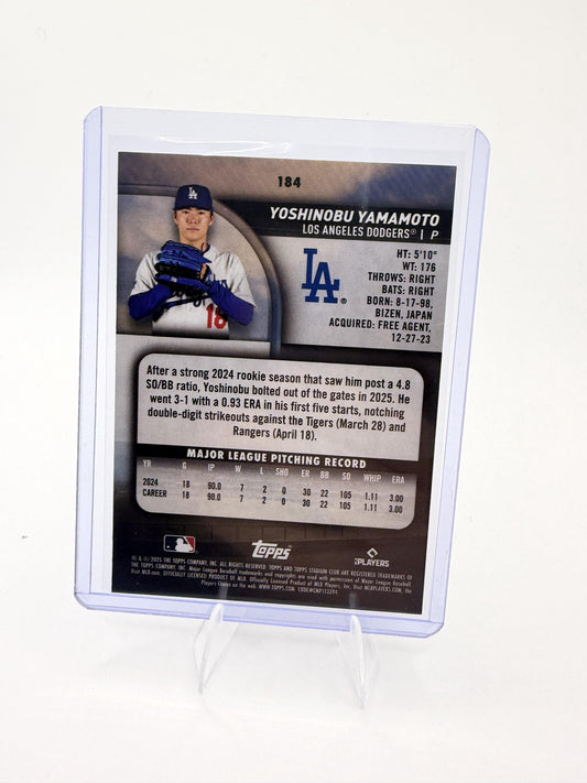 2025 Stadium Club Yoshinobu Yamamoto Card Los Angeles Dodgers #184