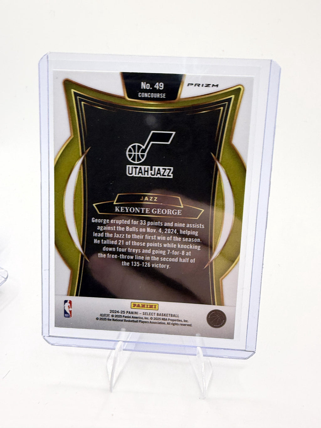 2024-25 Panini Select Keyonte George Card Red Cracked Ice Prizm Utah Jazz #49