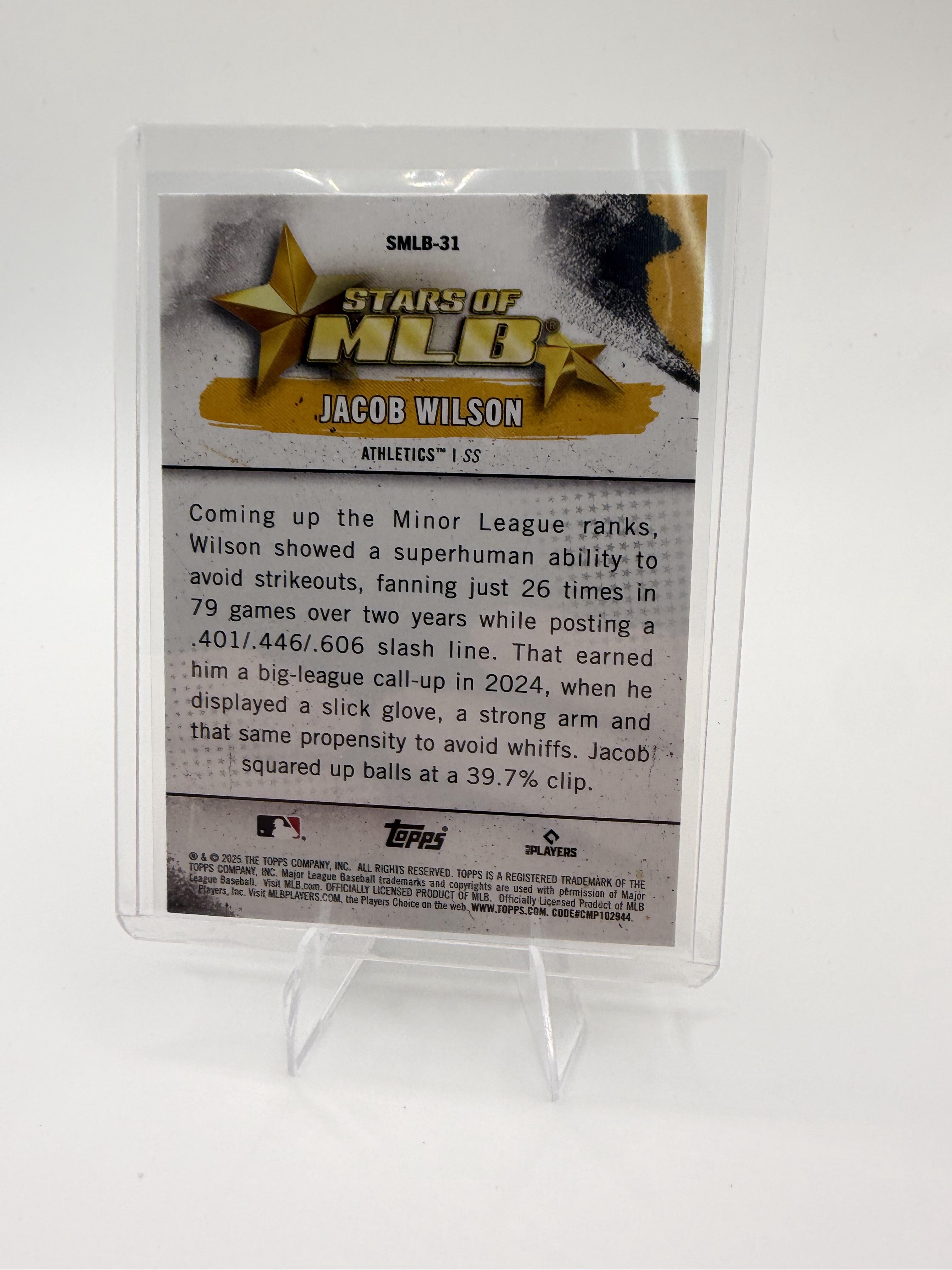 2025 Topps Jacob Wilson Card Stars of MLB Athletics #SMLB-31