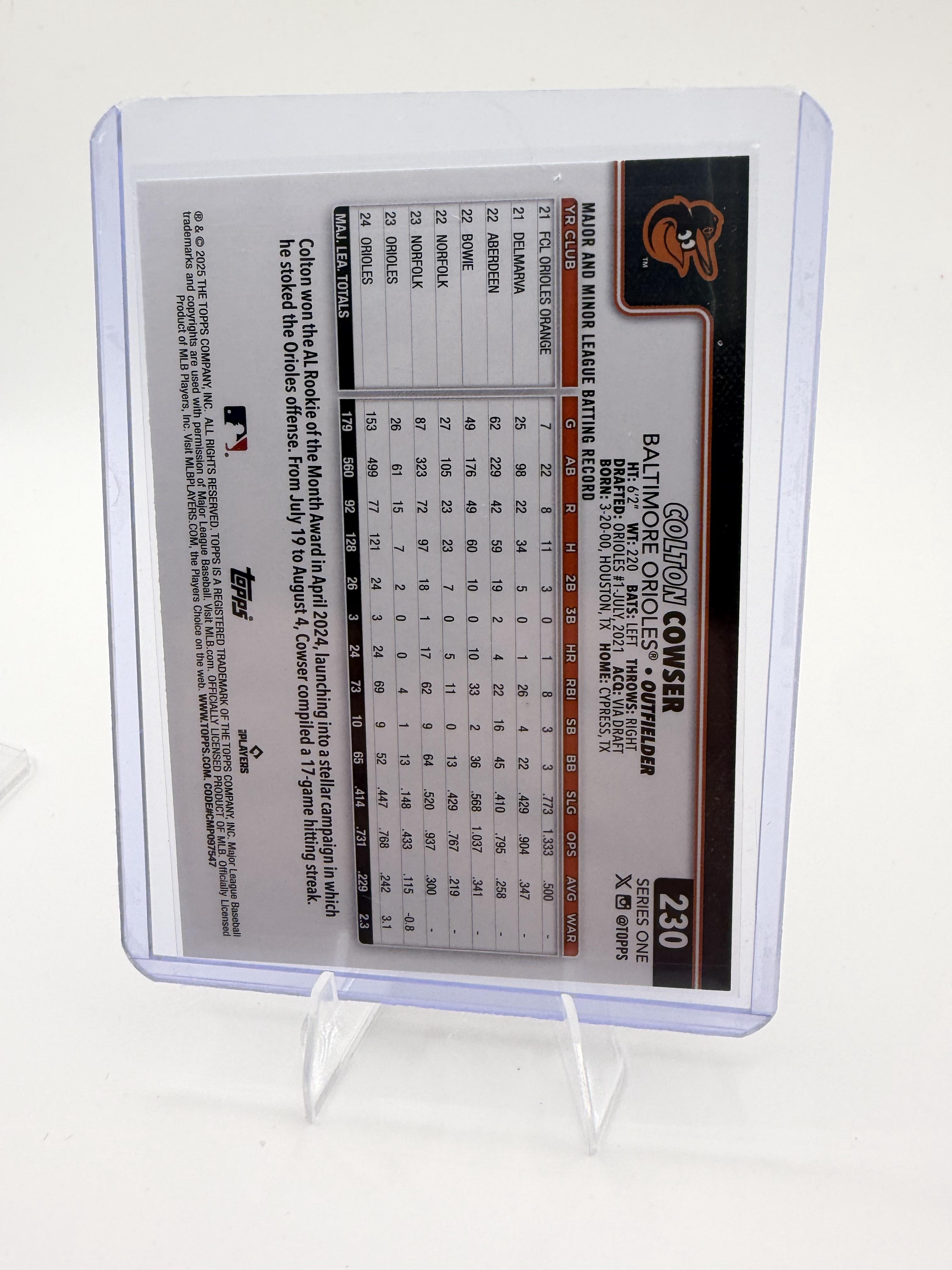 2025 Topps Baltimore Orioles Colton Cowser Card Baltimore Orioles #BAL-3