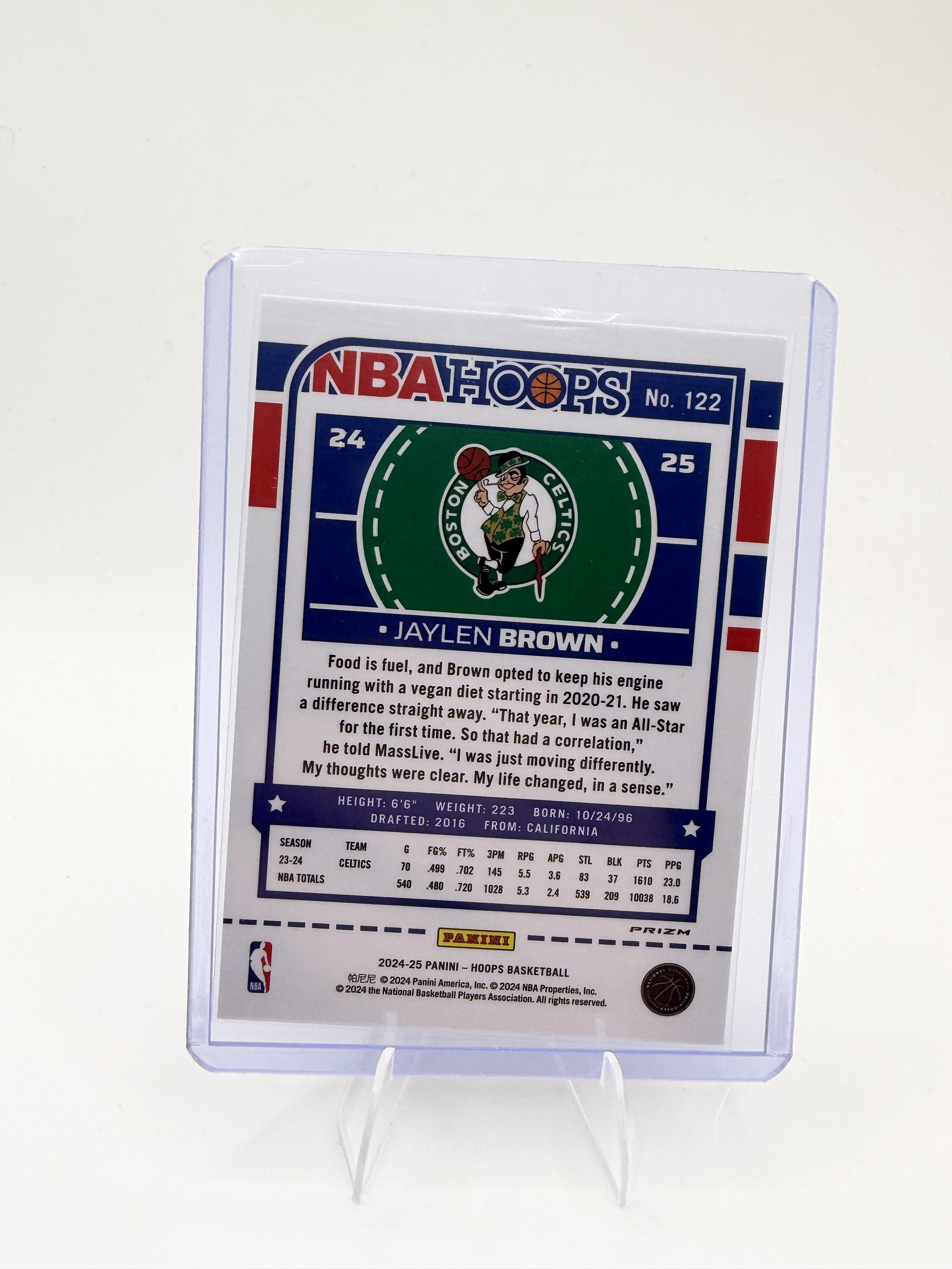 2024-25 Panini NBA Hoops Jaylen Brown Purple Winter Parallel #122 Celtics