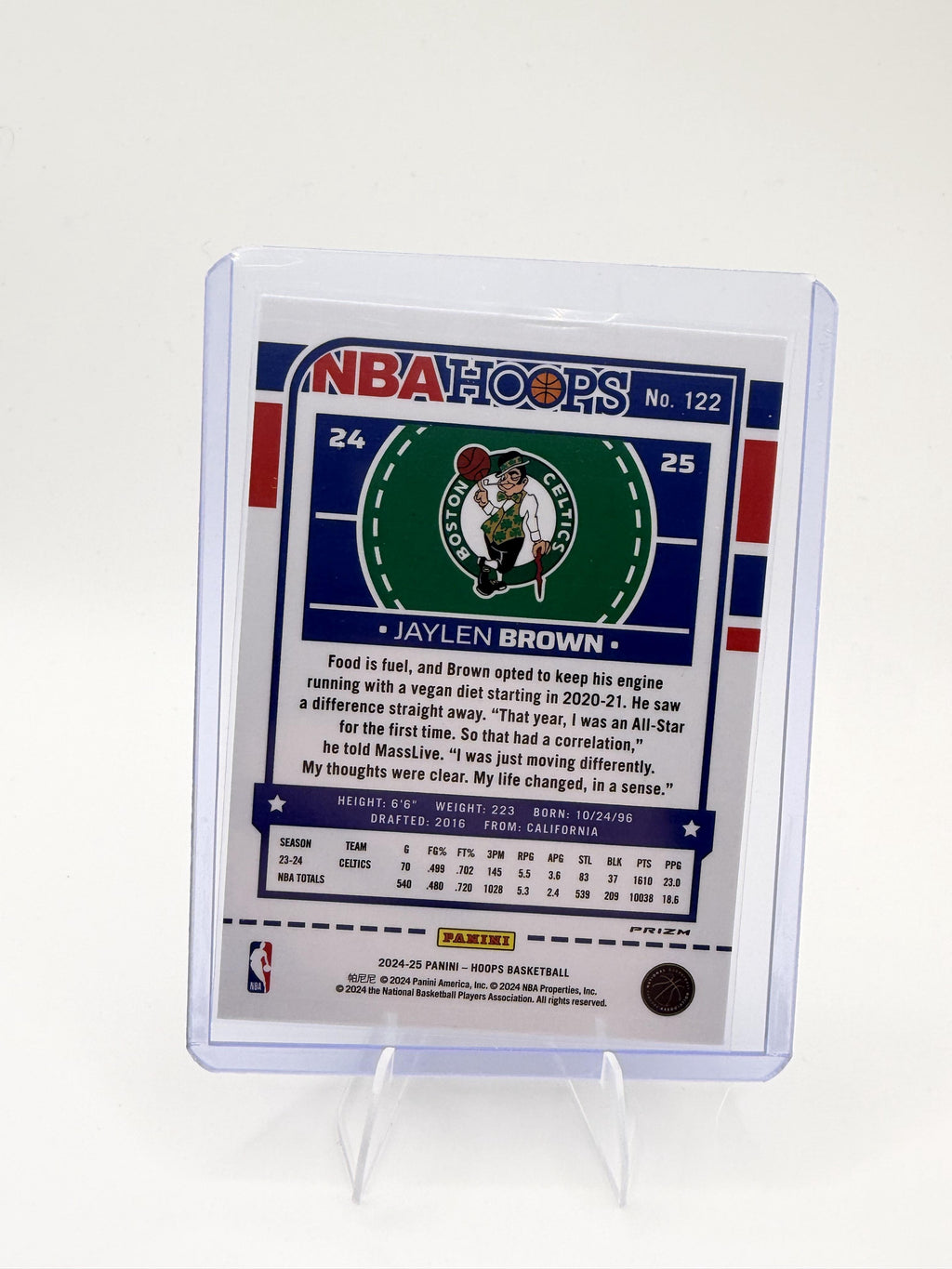 2024-25 Panini NBA Hoops Jaylen Brown Purple Winter Parallel #122 Celtics