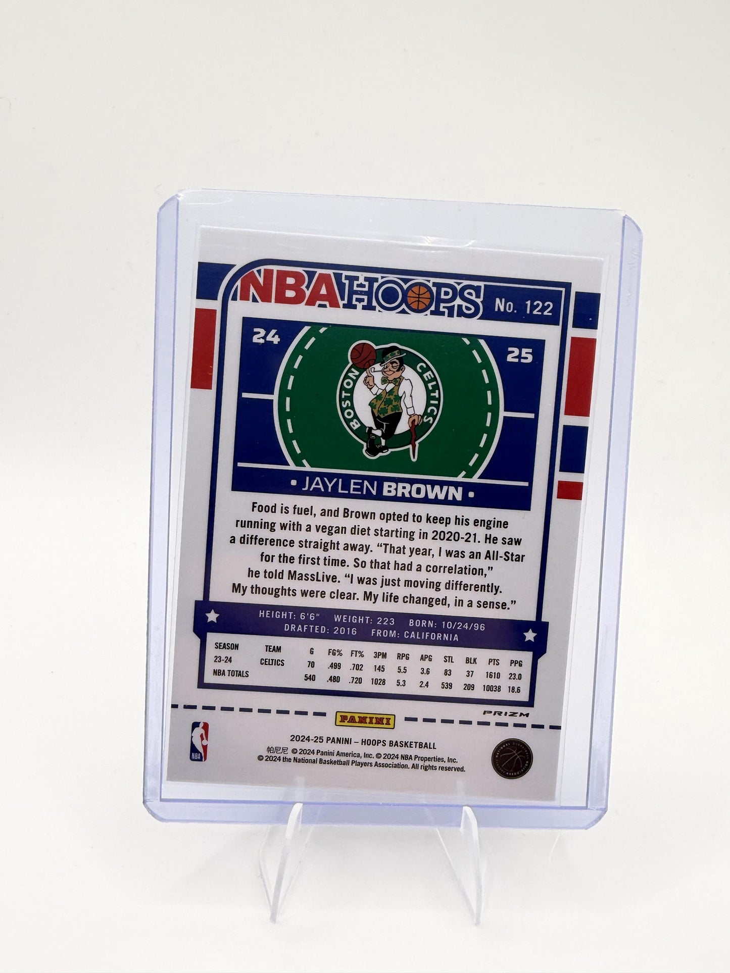 2024-25 Panini NBA Hoops Jaylen Brown Purple Winter Parallel #122 Celtics