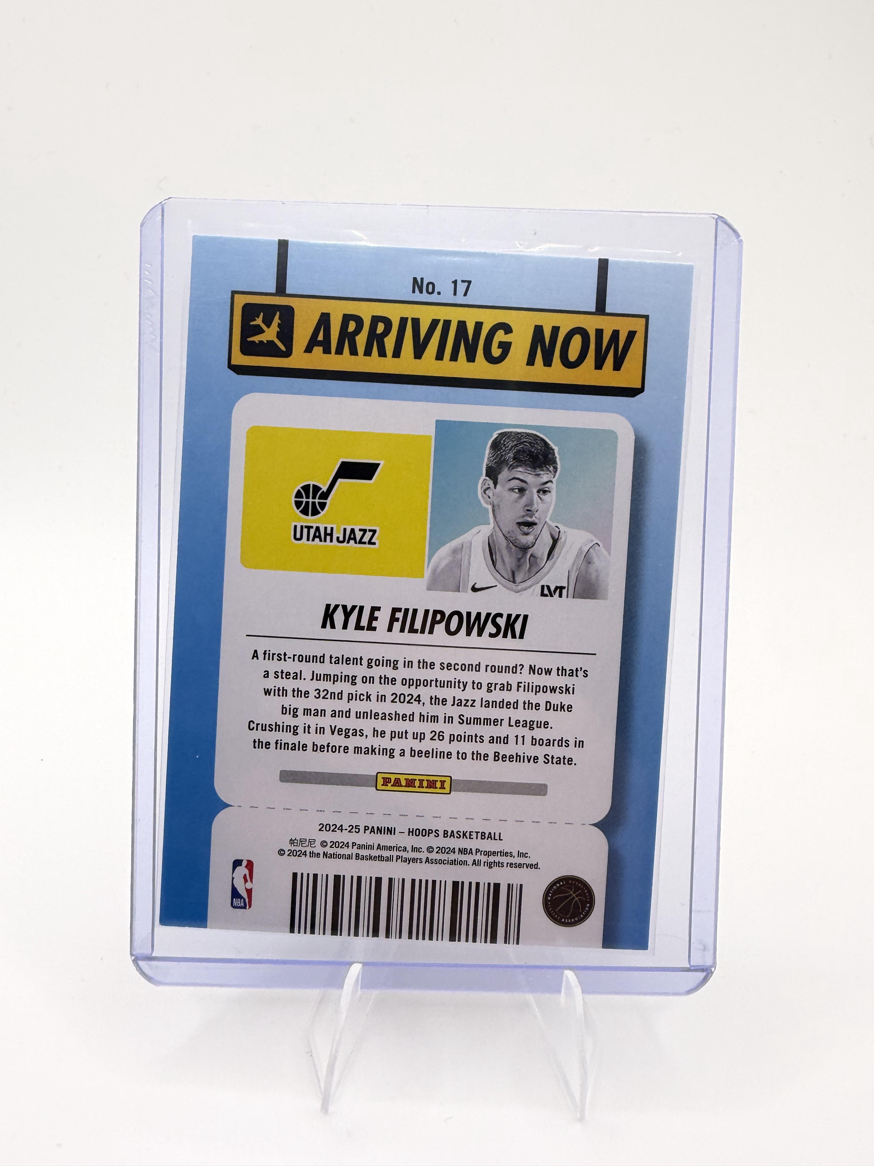 2024-25 Hoops Kyle Filipowski Card Arriving Now Utah Jazz #17