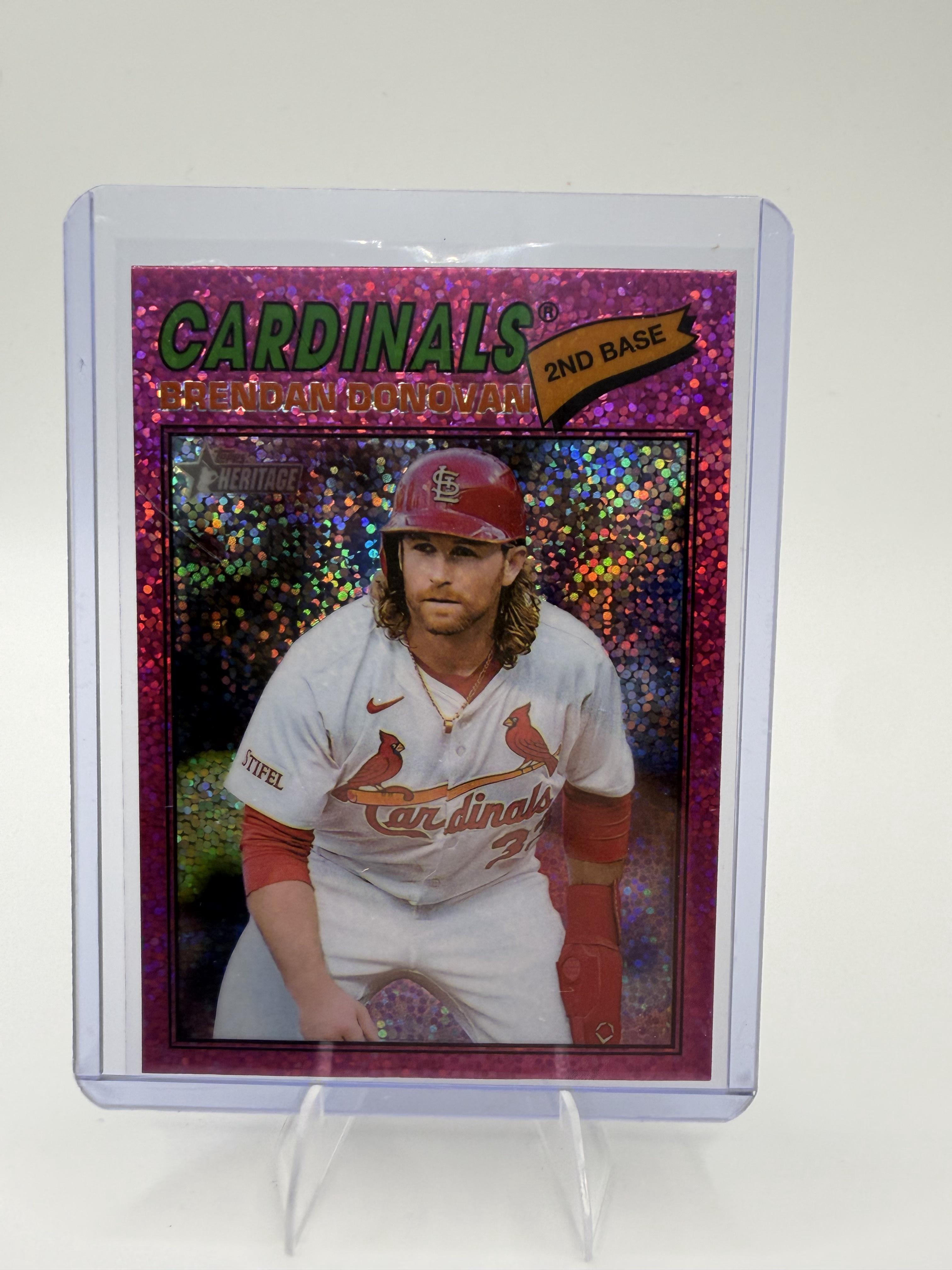 2026 Topps Heritage Brendan Donovan Pink Sparkle Parallel #95 Cardinals