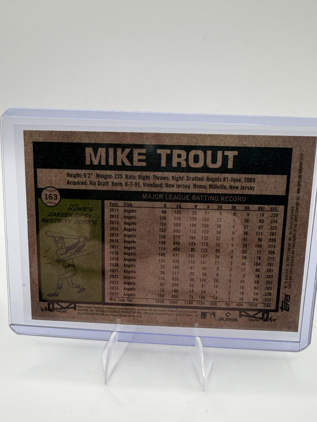 2026 Topps Heritage Mike Trout Card Chrome Los Angeles Angels #163
