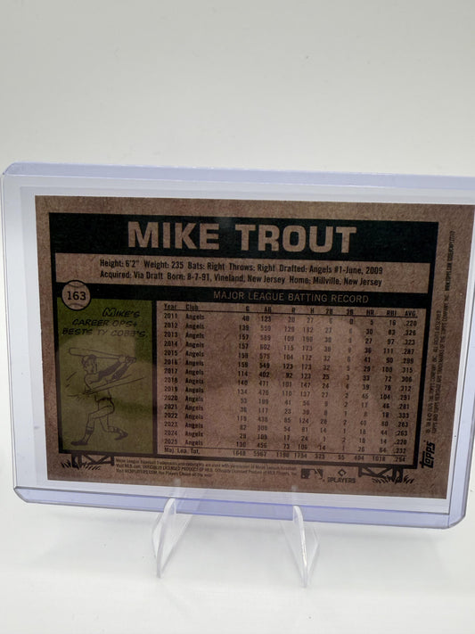 2026 Topps Heritage Mike Trout Card Chrome Los Angeles Angels #163