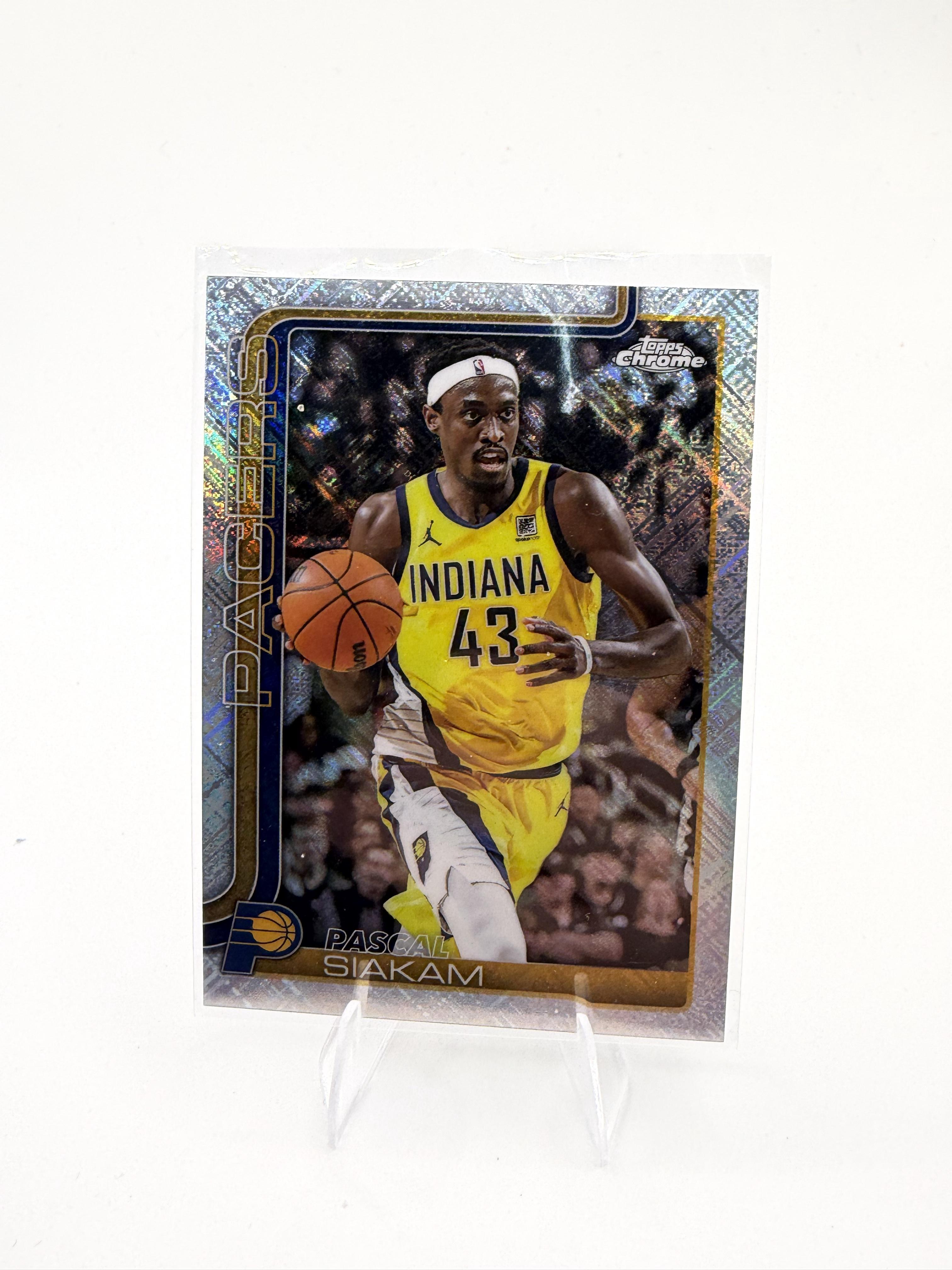 2025-26 Topps Chrome Pascal Siakam Card Prism Refractor Indiana Pacers #1