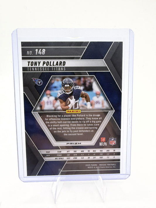 2025 Panini Mosaic Tony Pollard Card Purple Scope Tennessee Titans #148