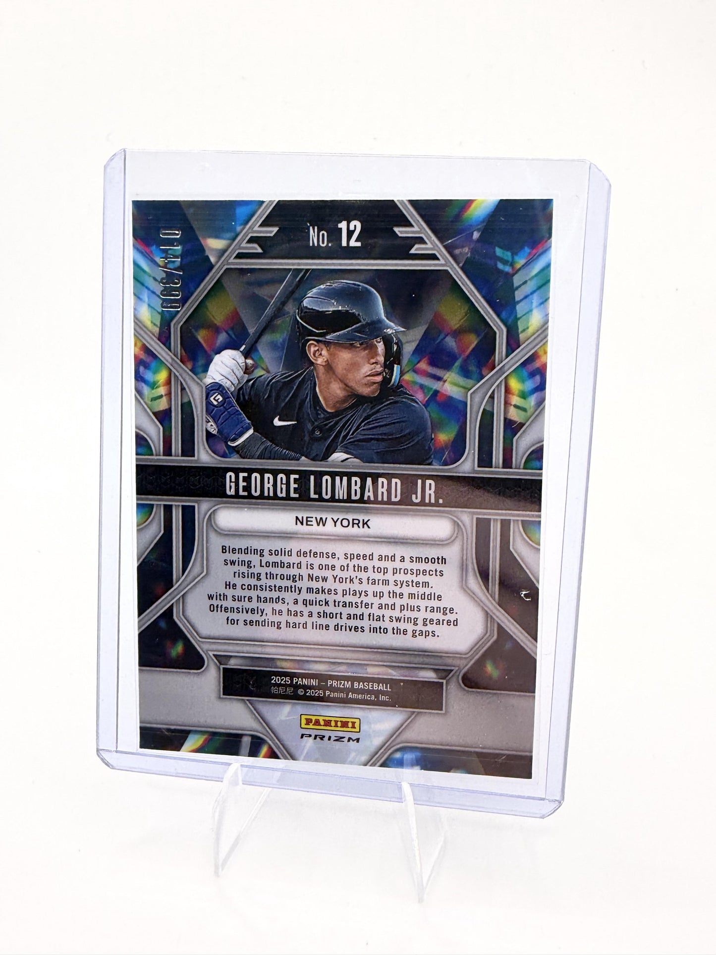 2025 Panini Prizm George Lombard Jr. Card Prizmatic New York Yankees #12
