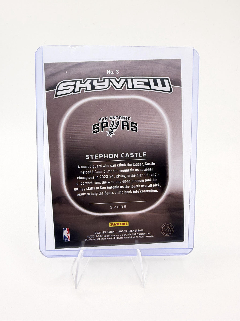 2024-25 Hoops Stephon Castle Card Skyview San Antonio Spurs #3