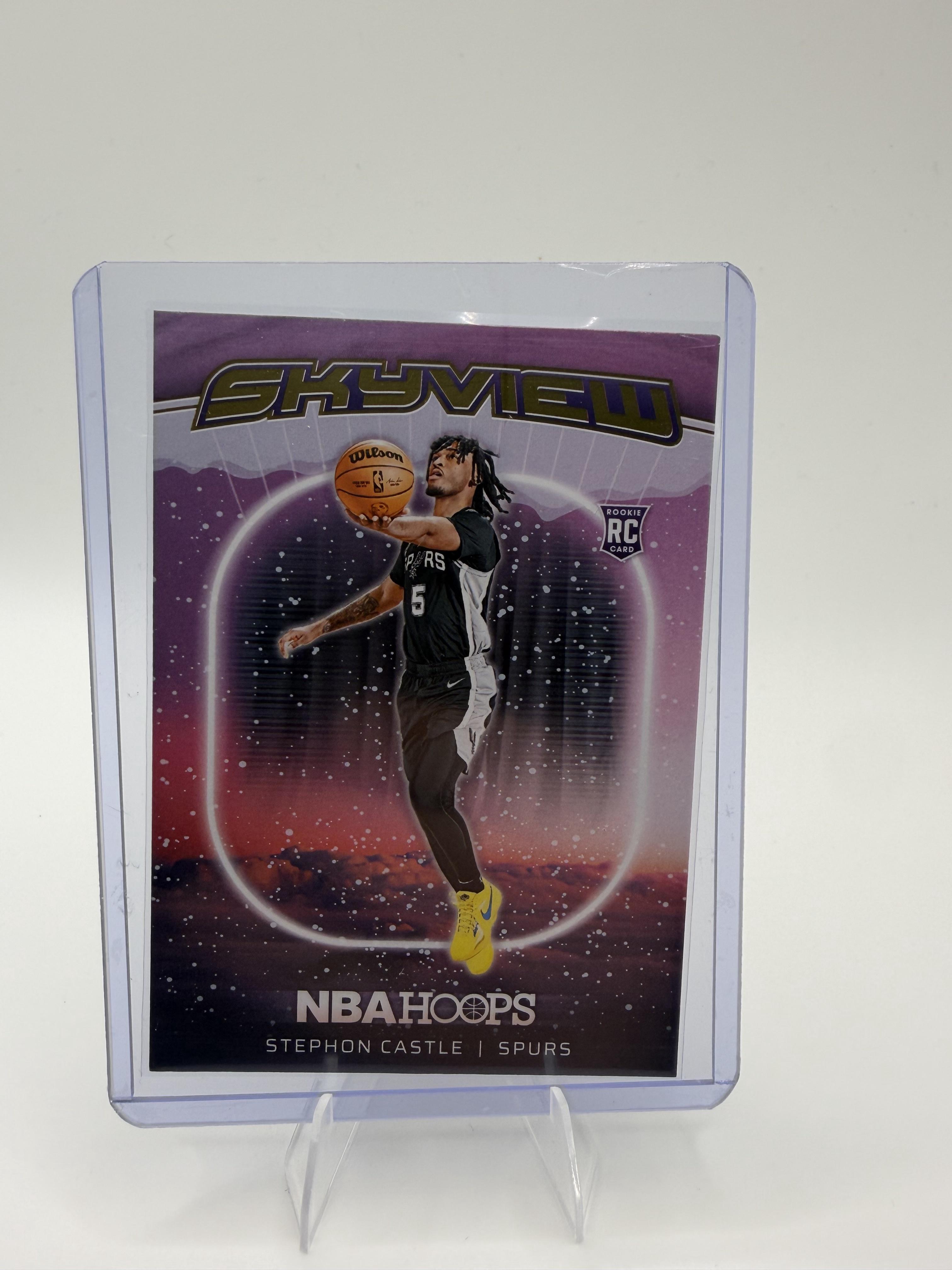 2024-25 Hoops Stephon Castle Card Skyview San Antonio Spurs #3