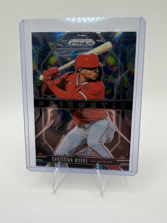 2025 Panini Prizm Christian Moore Card Prizmatic Los Angeles Angels #6