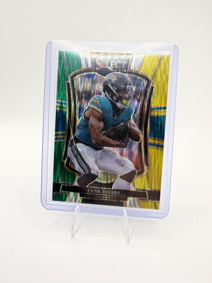 2025 Panini Select - Green and Yellow Prizm Shock Tank Bigsby Card Jacksonville
