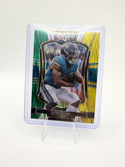 2025 Panini Select - Green and Yellow Prizm Shock Tank Bigsby Card Jacksonville
