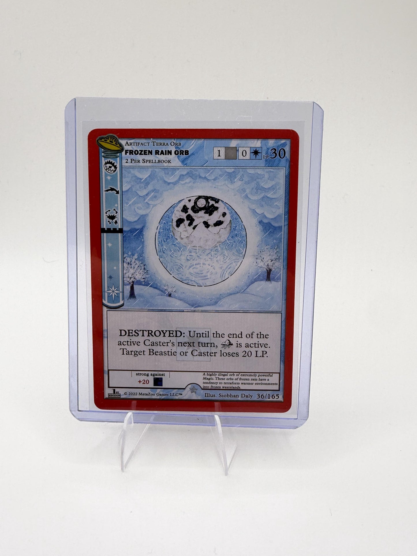 MetaZoo UFO 1st Edition Frozen Rain Orb Holo Rare 36/165 NM Artifact Gold