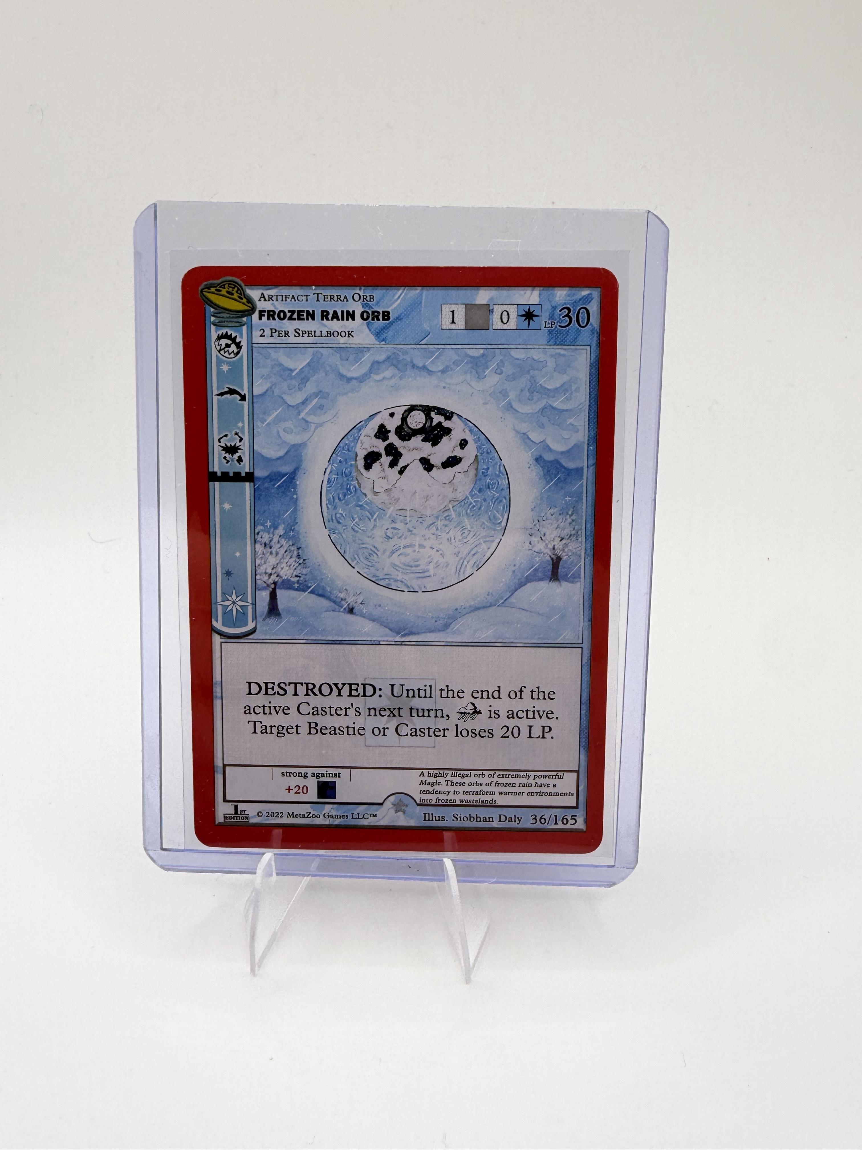 MetaZoo UFO 1st Edition Frozen Rain Orb Holo Rare 36/165 NM Artifact Gold