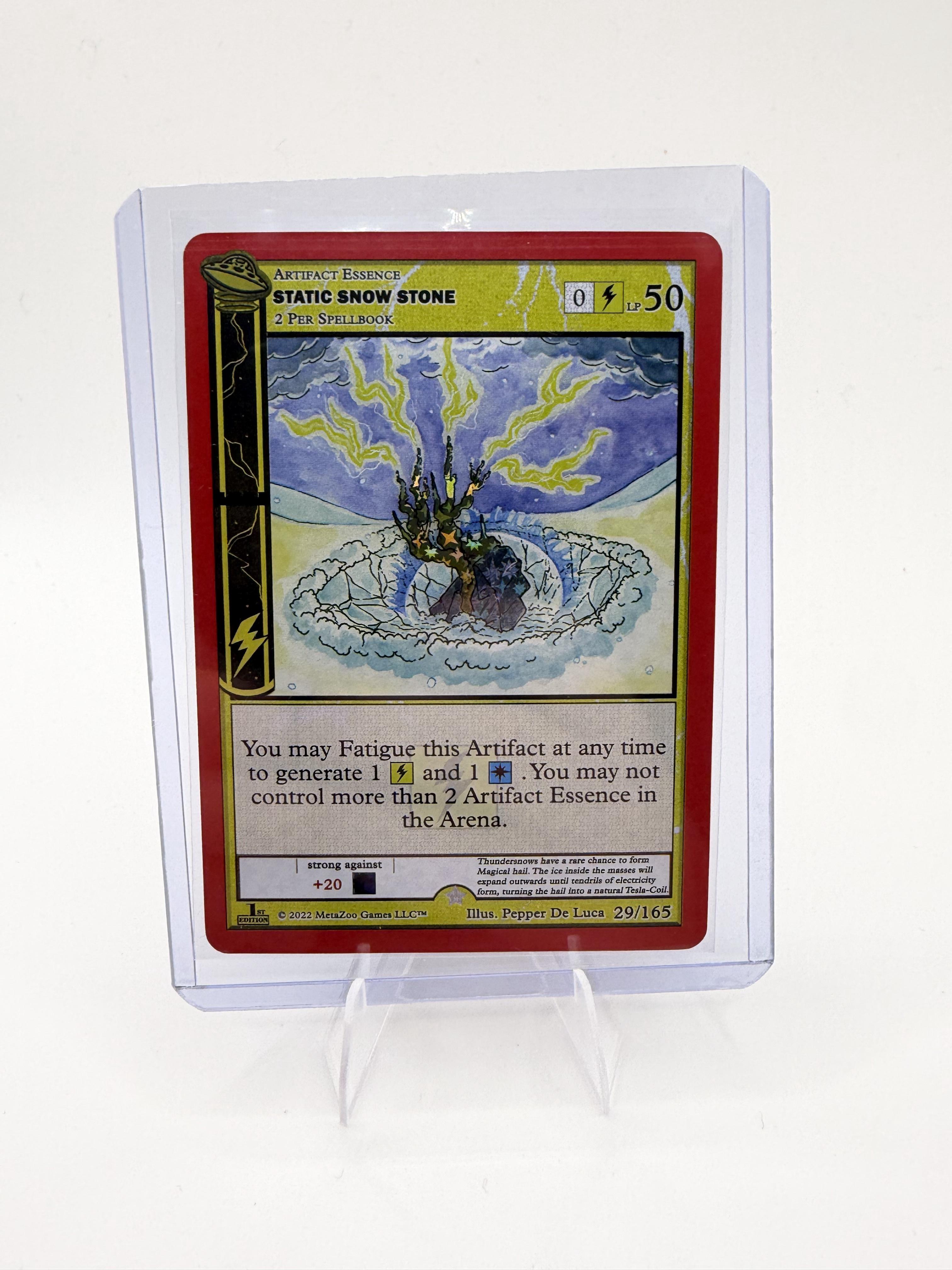 MetaZoo UFO 1st Edition Static Snow Stone Gold Holo Rare 029/165 NM Artifact