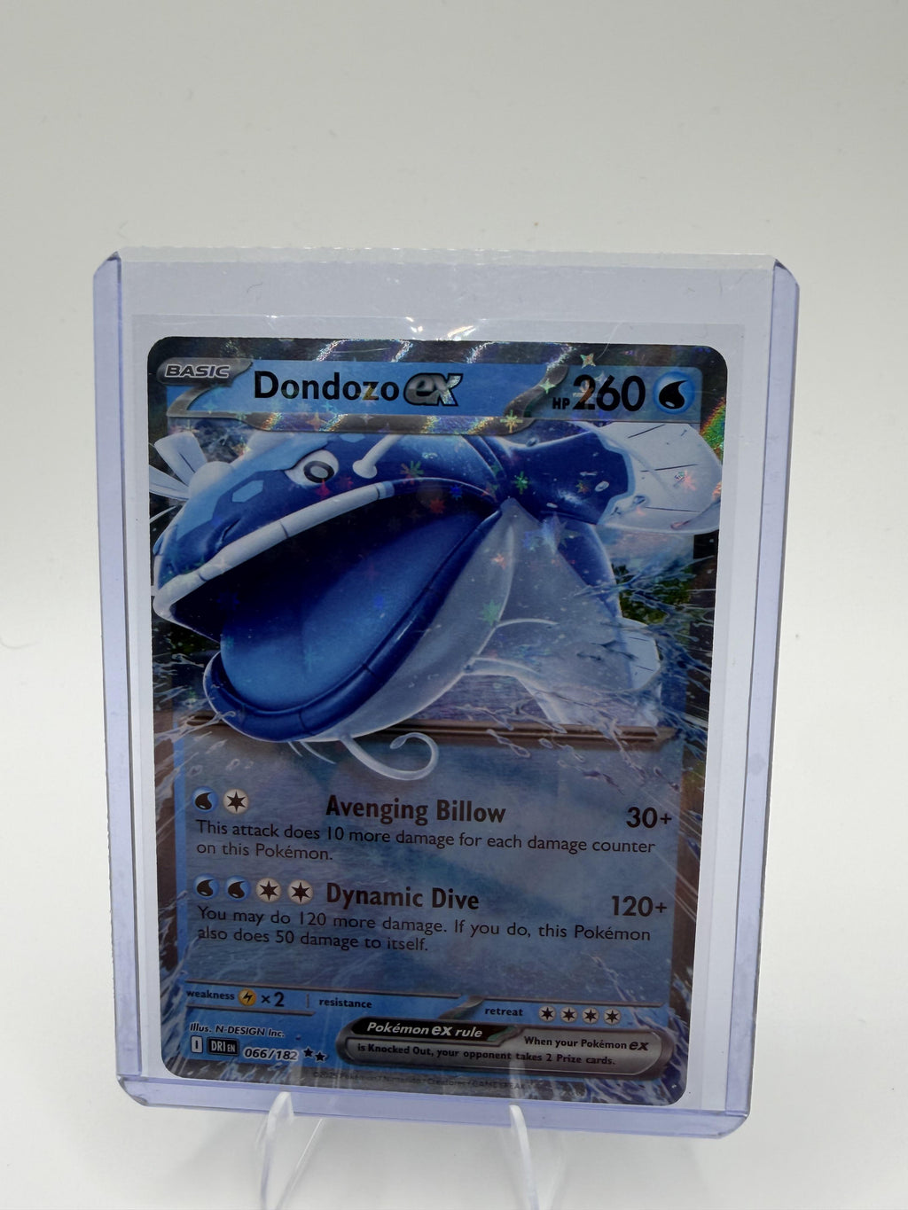 Pokemon Destined Rivals Dondozo ex Card Holo #066/182
