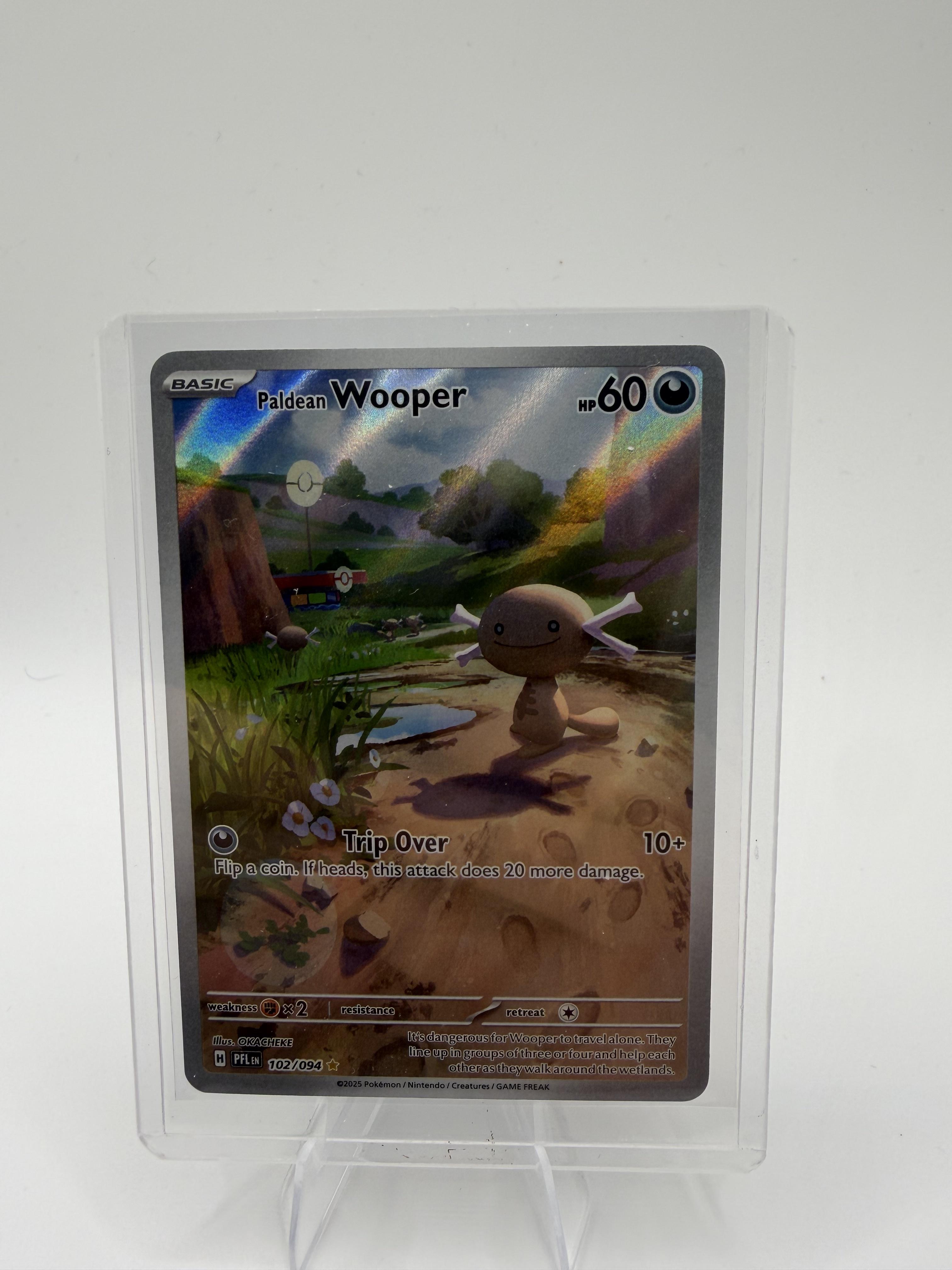 Pokemon Phantasmal Flames Paldean Wooper Card Holo #102/094