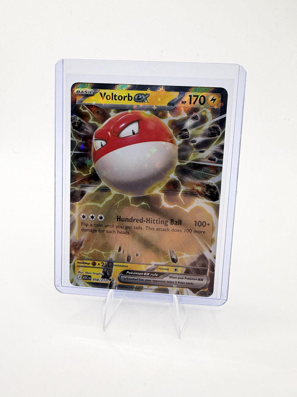 Pokemon Voltorb ex 058/217 Ascended Heroes Double Rare 2026 TCG English NM