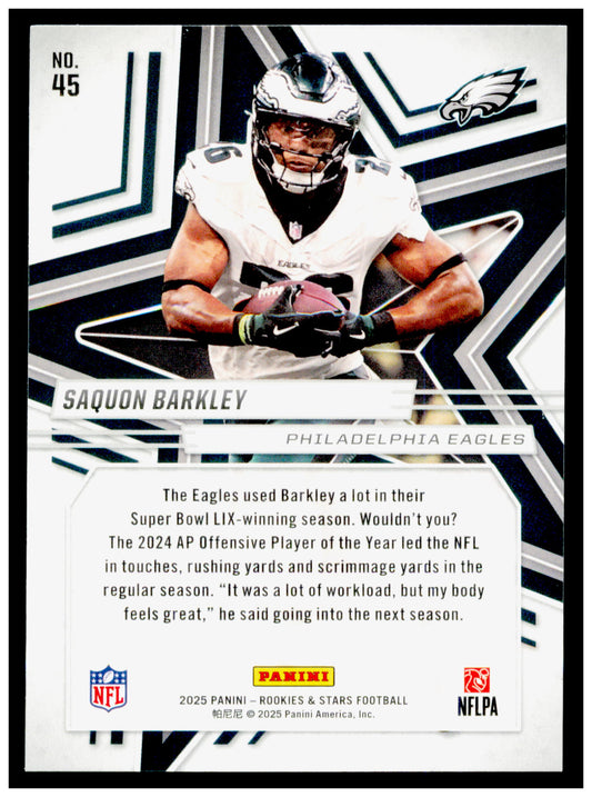2025 Panini Rookies & Stars Saquon Barkley Card Philadelphia Eagles #45