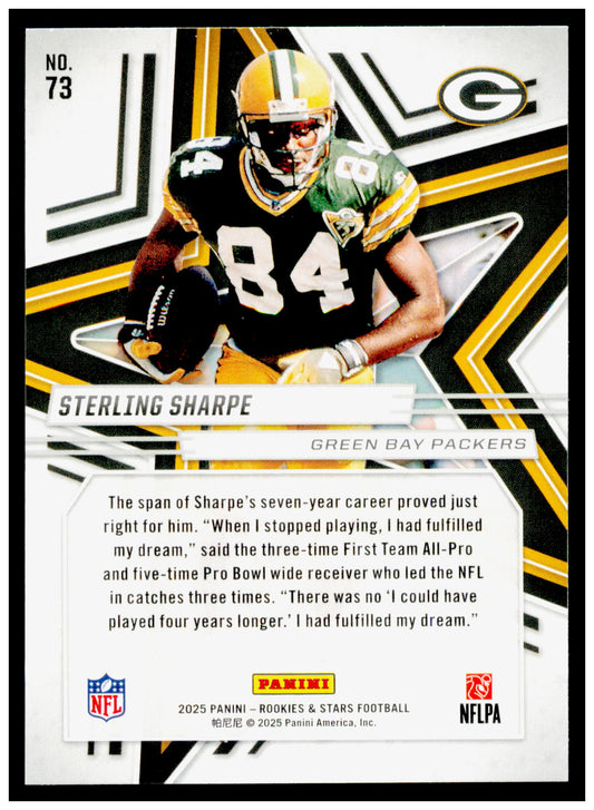 2025 Panini Rookies & Stars Sterling Sharpe Card Green Bay Packers #73