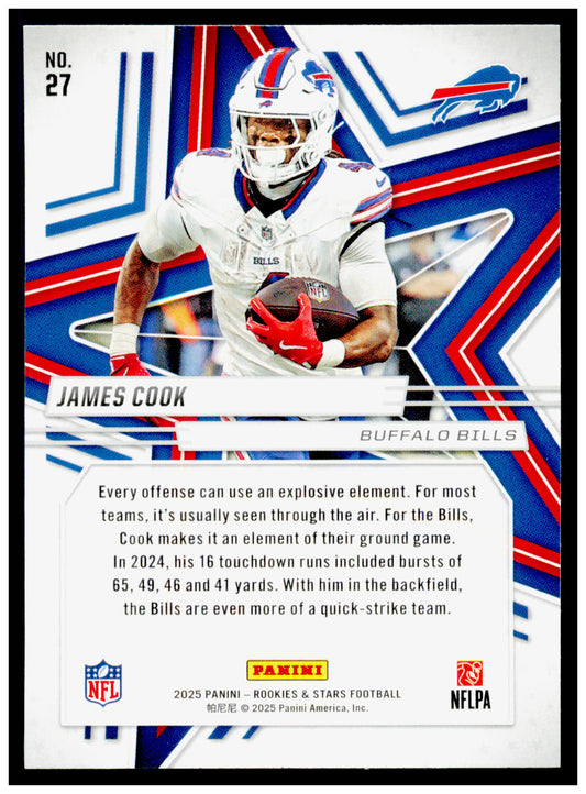2025 Panini Rookies & Stars James Cook Card Buffalo Bills #27