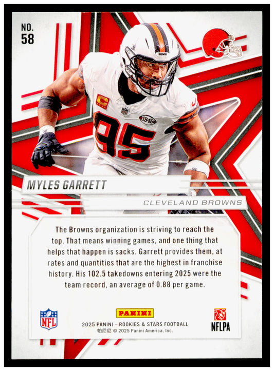 2025 Panini Rookies & Stars Myles Garrett Card Cleveland Browns #58