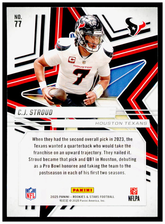 2025 Panini Rookies & Stars C.J. Stroud Card Houston Texans #77