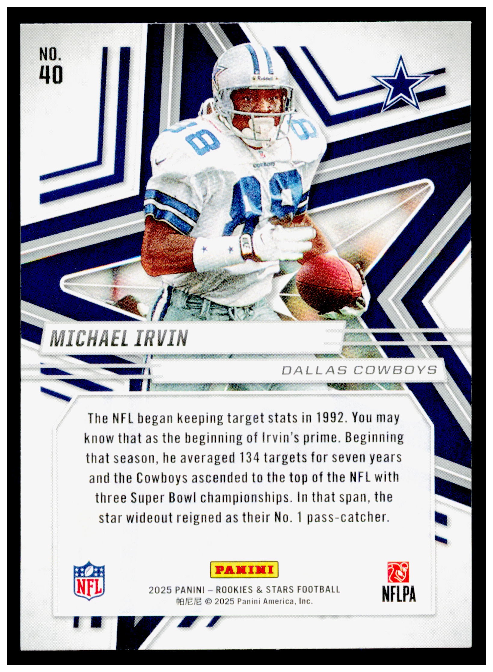 2025 Panini Rookies & Stars Michael Irvin Card Dallas Cowboys #40