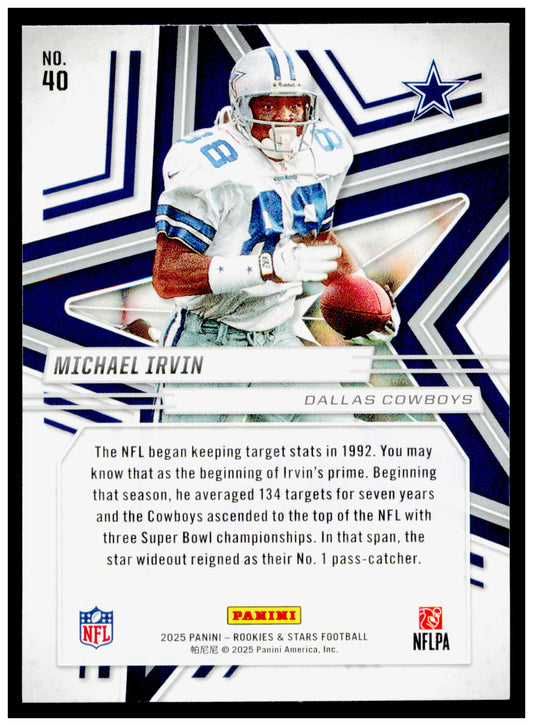 2025 Panini Rookies & Stars Michael Irvin Card Dallas Cowboys #40