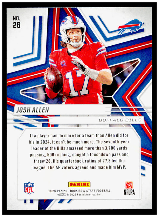 2025 Panini Rookies & Stars Josh Allen Card Buffalo Bills #26