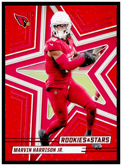 2025 Panini Rookies & Stars - Red Marvin Harrison Jr. Card Arizona Cardinals #15