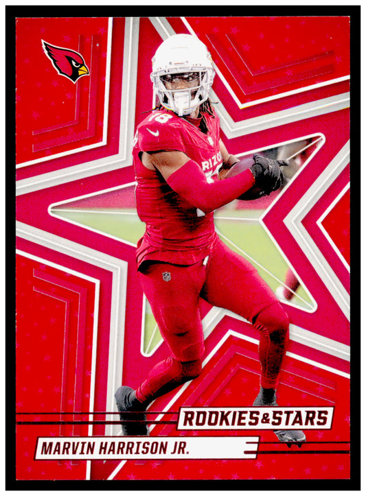 2025 Panini Rookies & Stars - Red Marvin Harrison Jr. Card Arizona Cardinals #15