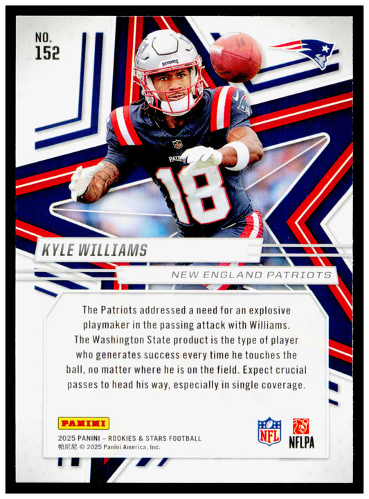2025 Panini Rookies & Stars - Red Kyle Williams Card RC  Patriots #152