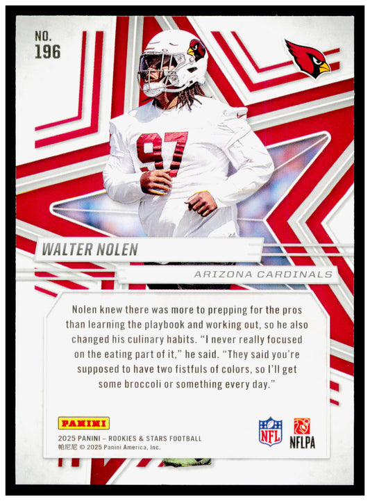 2025 Panini Rookies & Stars Walter Nolen Card RC Arizona Cardinals #196