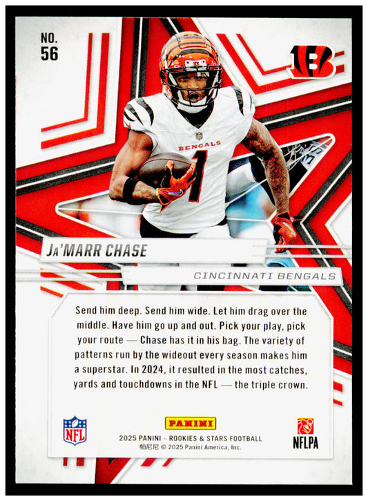 2025 Panini Rookies & Stars - Red Ja’Marr Chase Card Cincinnati Bengals #56