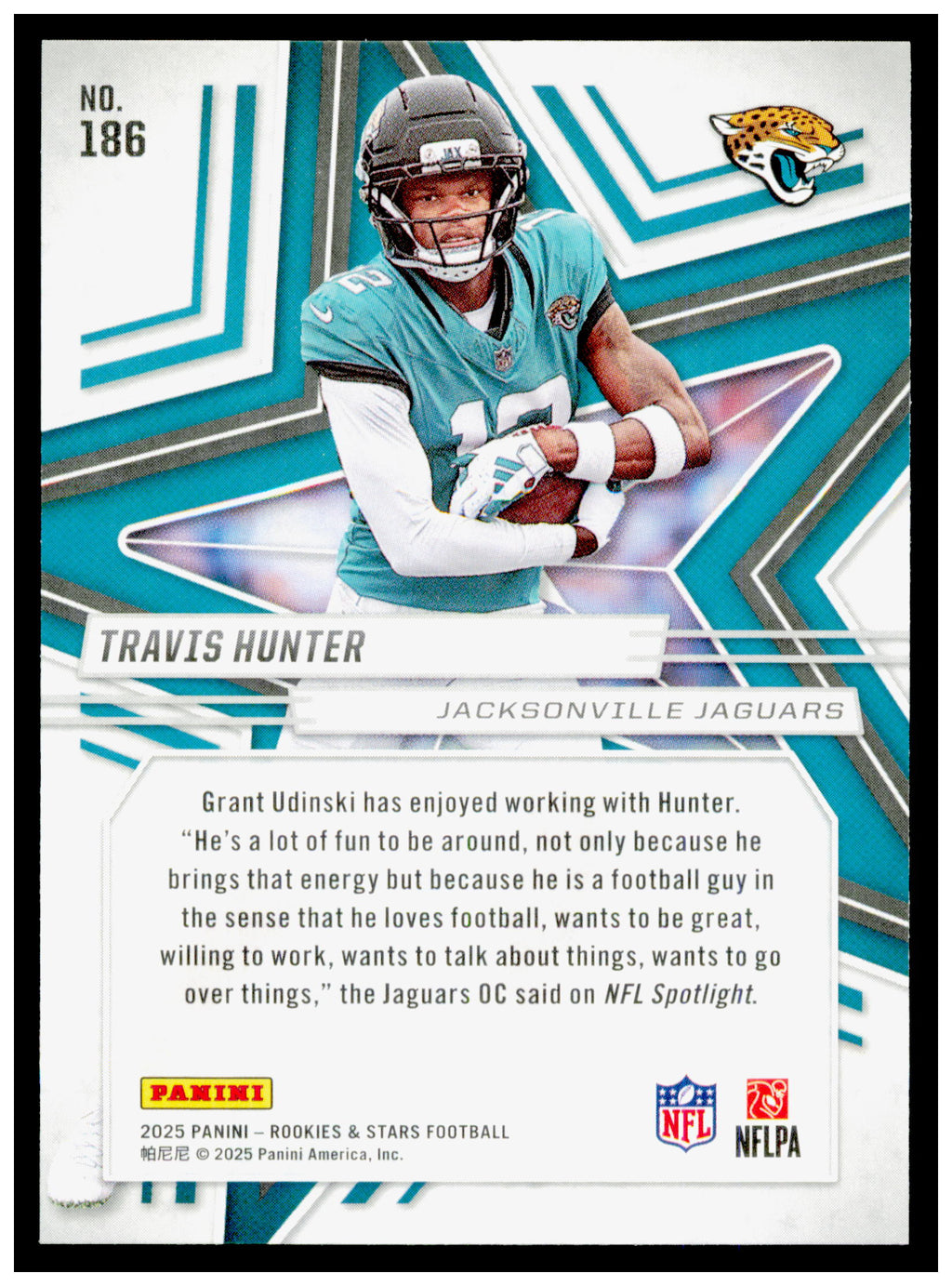 2025 Panini Rookies & Stars Travis Hunter Card RC Jacksonville Jaguars #186