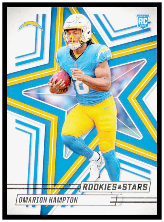 2025 Panini Rookies & Stars Omarion Hampton Card RC Los Angeles Chargers #166