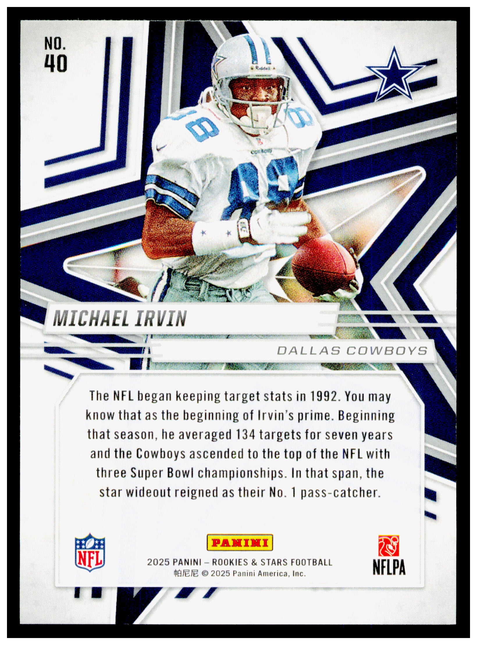 2025 Panini Rookies & Stars - Red Michael Irvin Card Dallas Cowboys #40