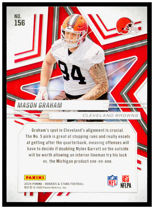 2025 Panini Rookies & Stars Mason Graham Card RC Cleveland Browns #156