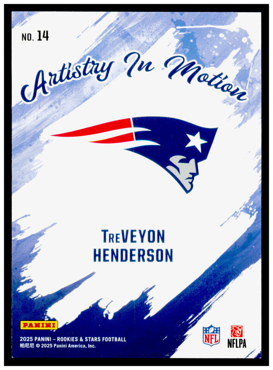2025 Panini Rookies & Stars TreVeyon Henderson Card Artistry in Motion