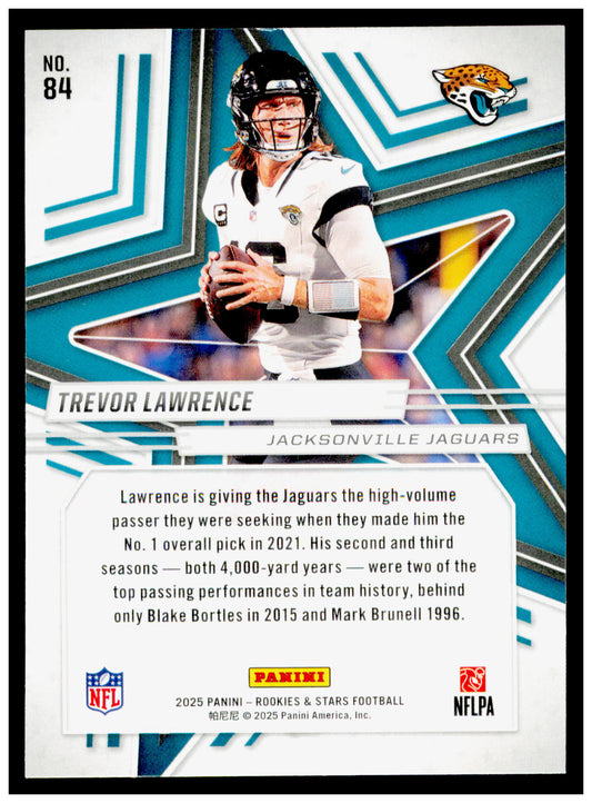 2025 Panini Rookies & Stars Trevor Lawrence Card Jacksonville Jaguars #84