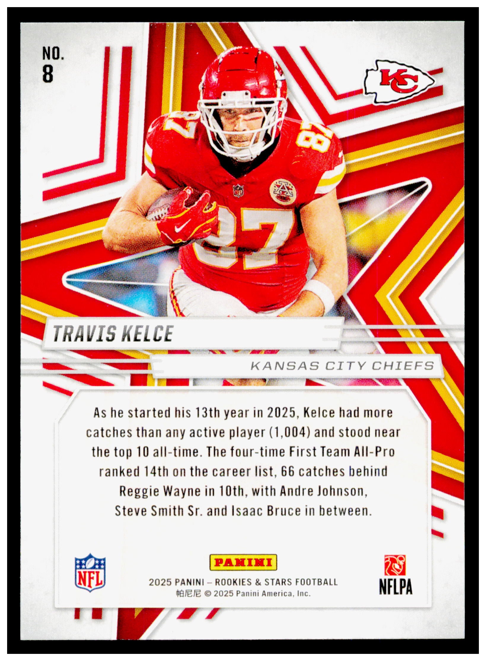 2025 Panini Rookies & Stars Travis Kelce Card Kansas City Chiefs #8